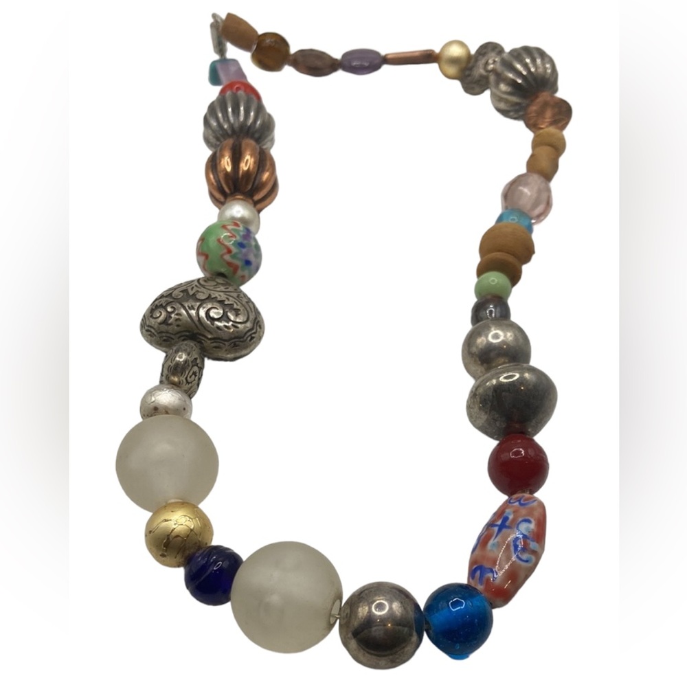 Funky artsy necklace with an eclectic and fun vibe - this one is unique and loud